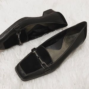 Aerosoles Leather Chunky Heel Loafers